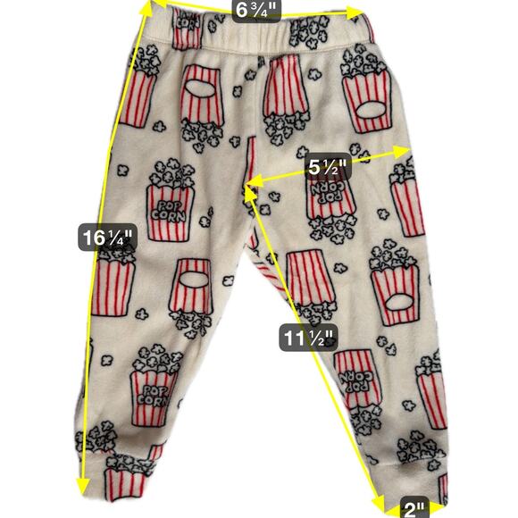 Cat & Jack Toddler Fleece Pajama Set Unisex 18M Popcorn Soft Cozy 2 Piece Winter - Picture 6 of 13